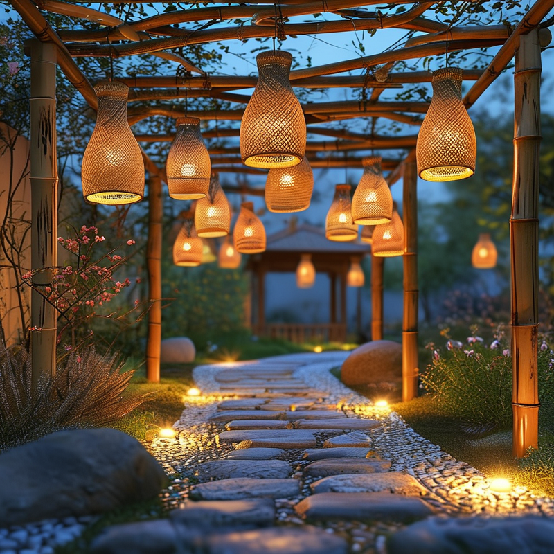 Garden hanging lamps