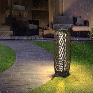 Wicker Outdoor ចង្កៀងសូឡាសម្រាប់ Patio