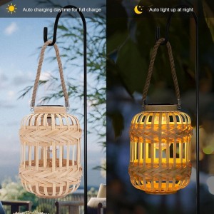 Mabone a Kantle a Solar, Rattan Hanging Lanterns