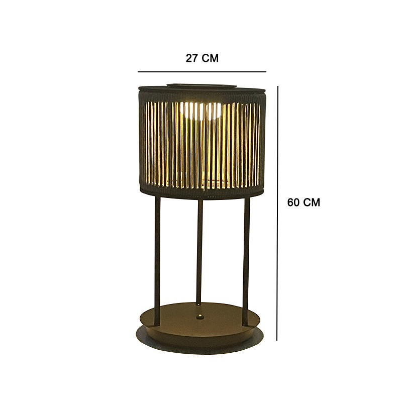 Cylindrical Outdoor Patio Solar Floor Lamp Size