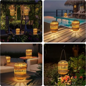 Mabone a Kantle a Solar, Rattan Hanging Lanterns