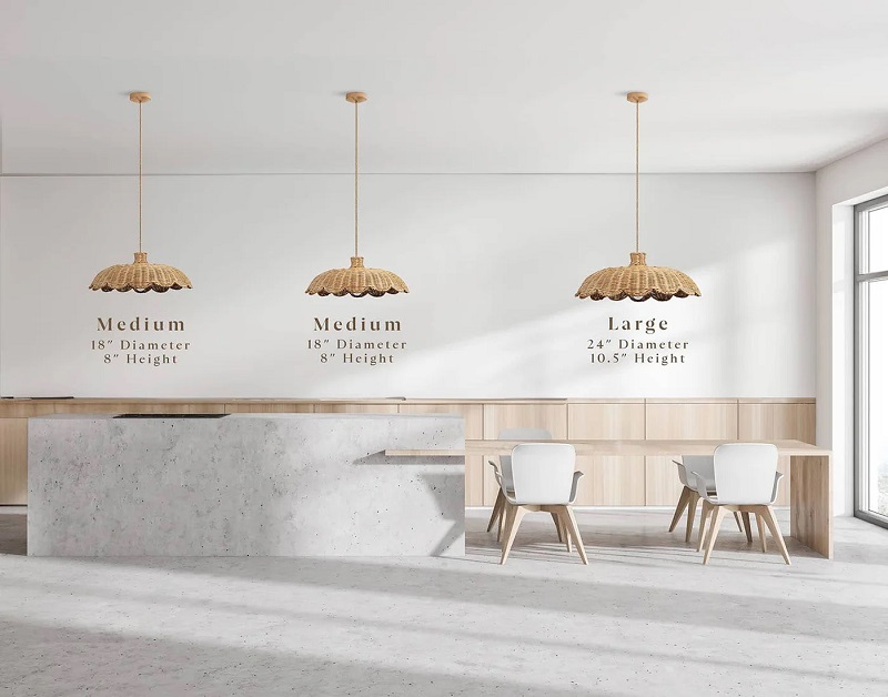 Aurelia rattan pendant light size