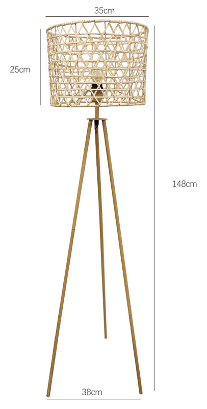 Bamboo Tripod Floor Lamp