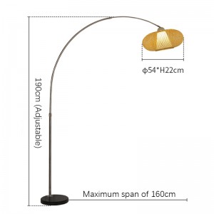 Bamboo arc floor lamp factories,Rattan LED Arched Floor Lamp | XINSANXING