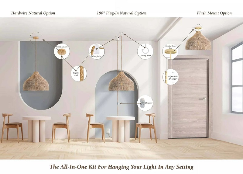 Bestseller dreamy rattan pendant light all in one kit