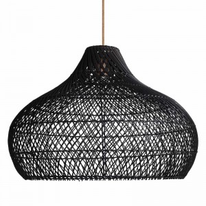 Black Rattan Pendant Light
