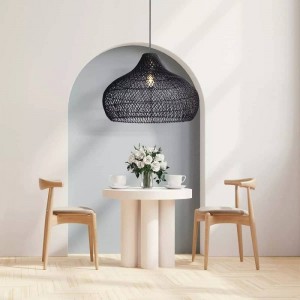 Black Rattan Pendant Light