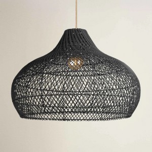 Black Rattan Pendant Light