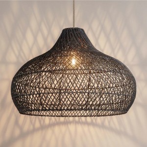 Black Rattan Pendant Light