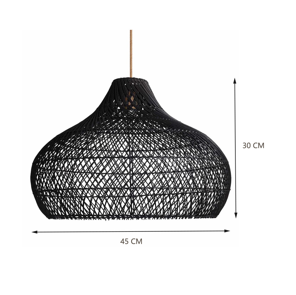 Black rattan pendant light size