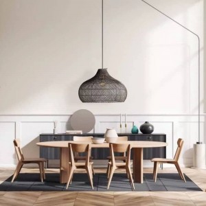 Black Rattan Pendant Light