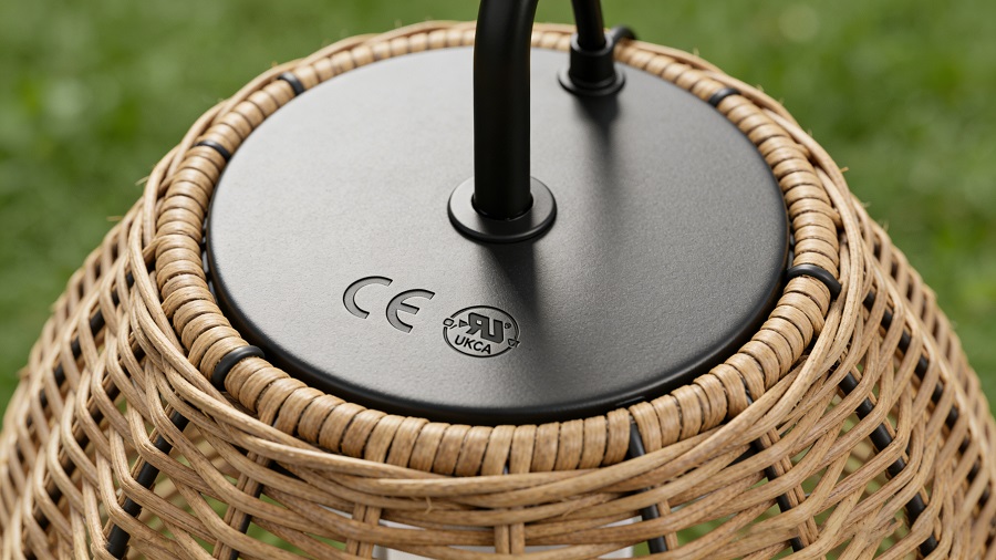 CE marked outdoor rattan light compliant with EU safety standards