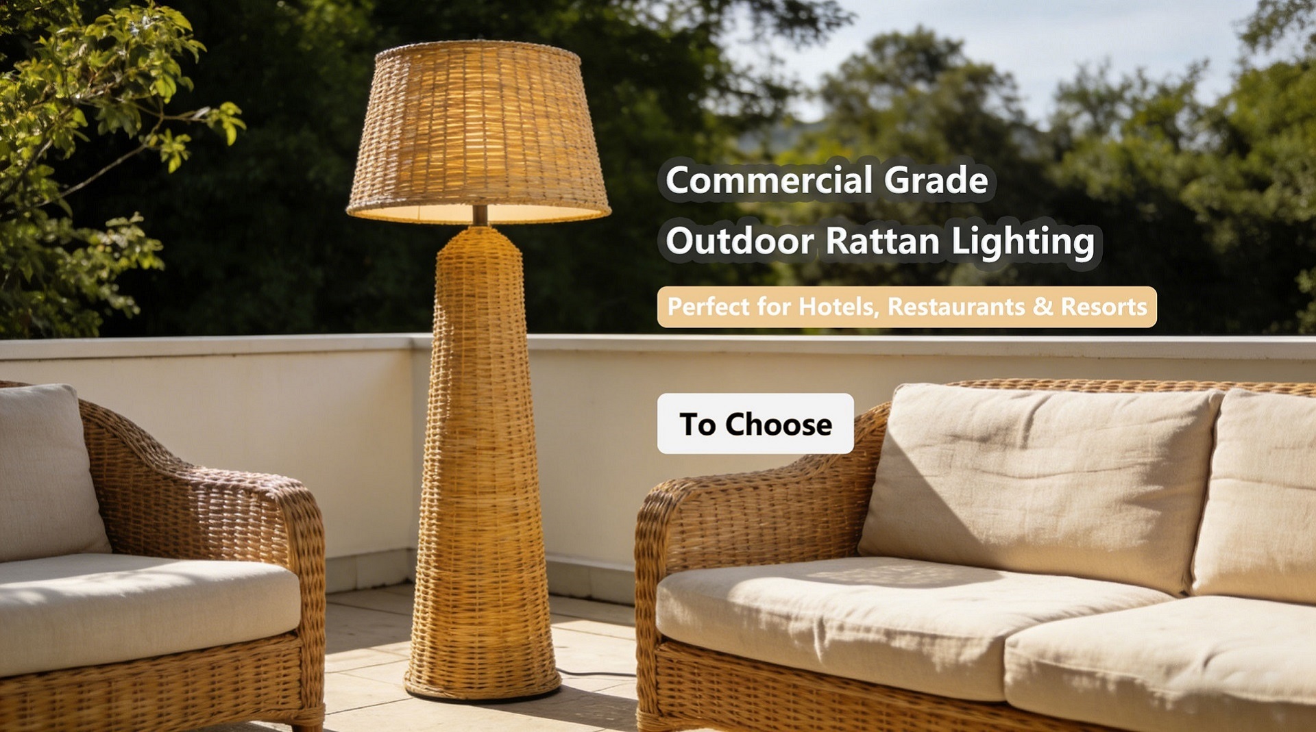 Commercial Grade Outdoor Rattan Lighting