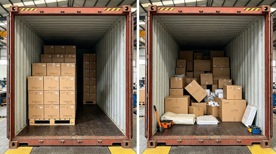 Efficient container loading for decorative lighting exports