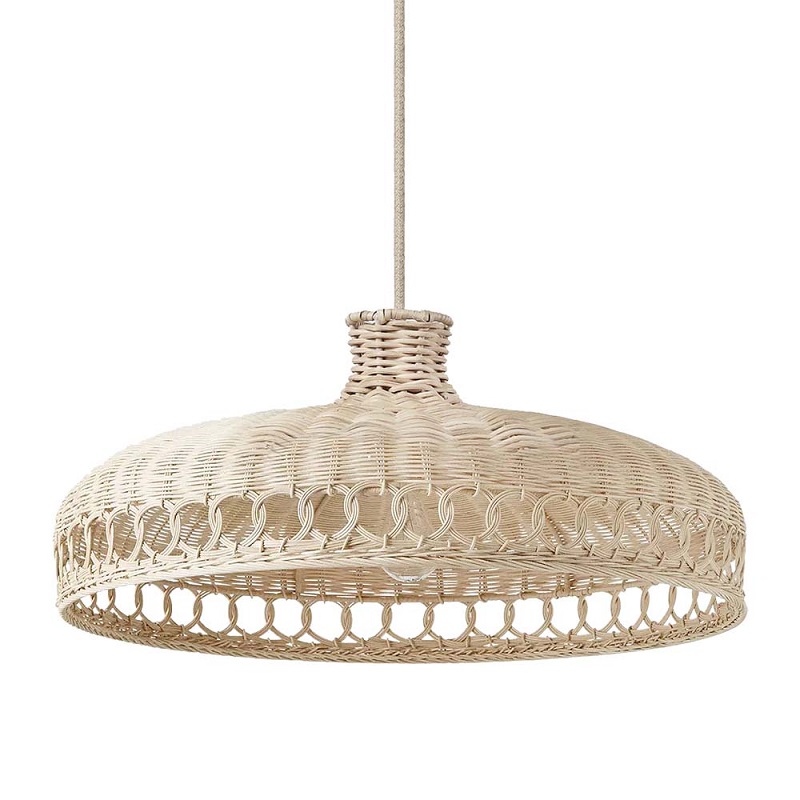 Crown rattan pendant light
