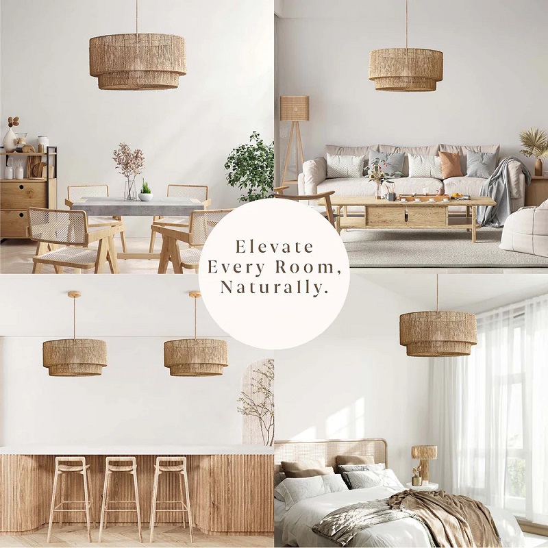 Double-layered hemp rope pendant light application scenarios