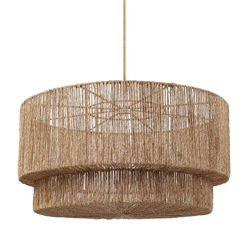 Double-layered hemp rope pendant lights