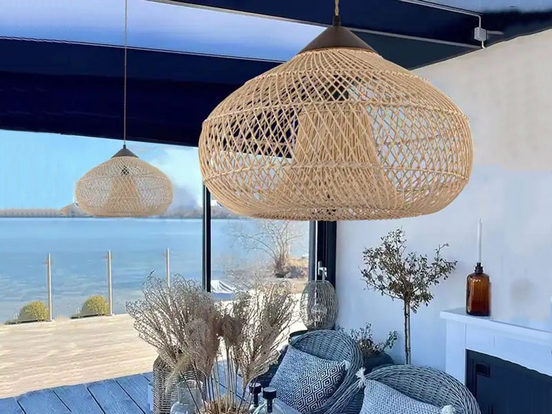 Eco-friendly natural rattan outdoor pendant light