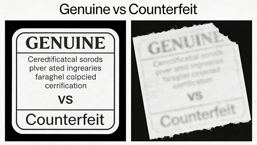 Genuine vs fake certification labels for outdoor rattan lights