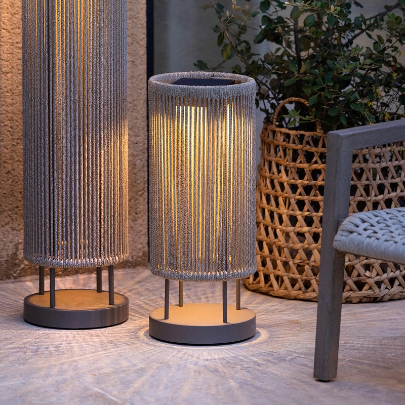 Kenlow Solar Floor Rattan Lanterns