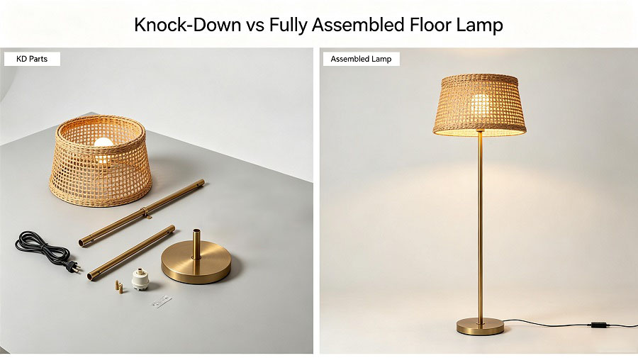 Knock-down lighting design reduces shipping volume and freight costs