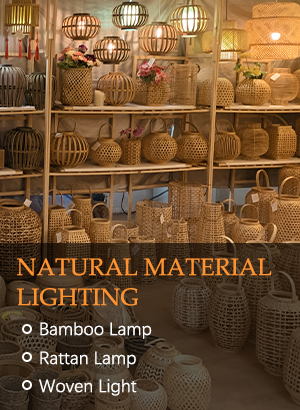 Natural material lamp lighting