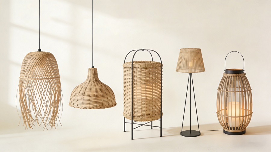 OEM Rattan Lighting Fixtures