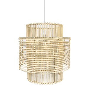 Rattan flush mount ceiling light,Natural wood color rattan chandelier | XINSANXING