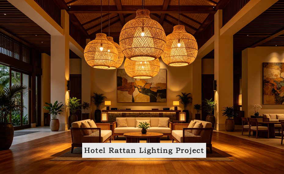 Showcase of a Resort Hotel Project Featuring Rattan Lighting