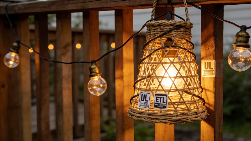 UL/ETL Mark + Image of North American-style Outdoor Rattan Lighting
