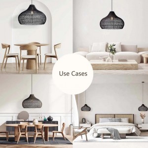 Black Rattan Pendant Light