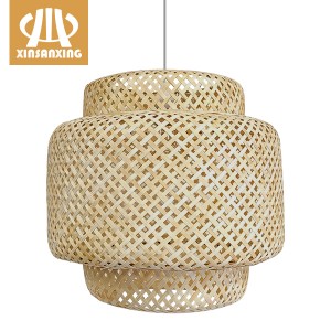 Bamboo ceiling lamp,Country style handmade bamboo chandelier | XINSANXING