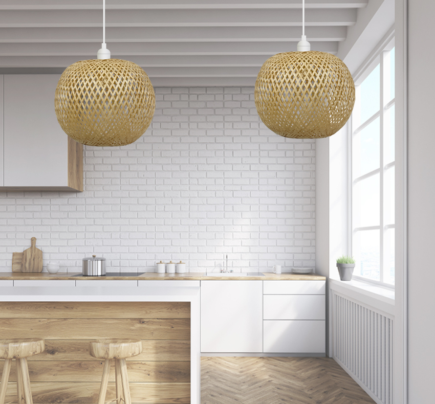 basket weave bamboo pendant lamp 5