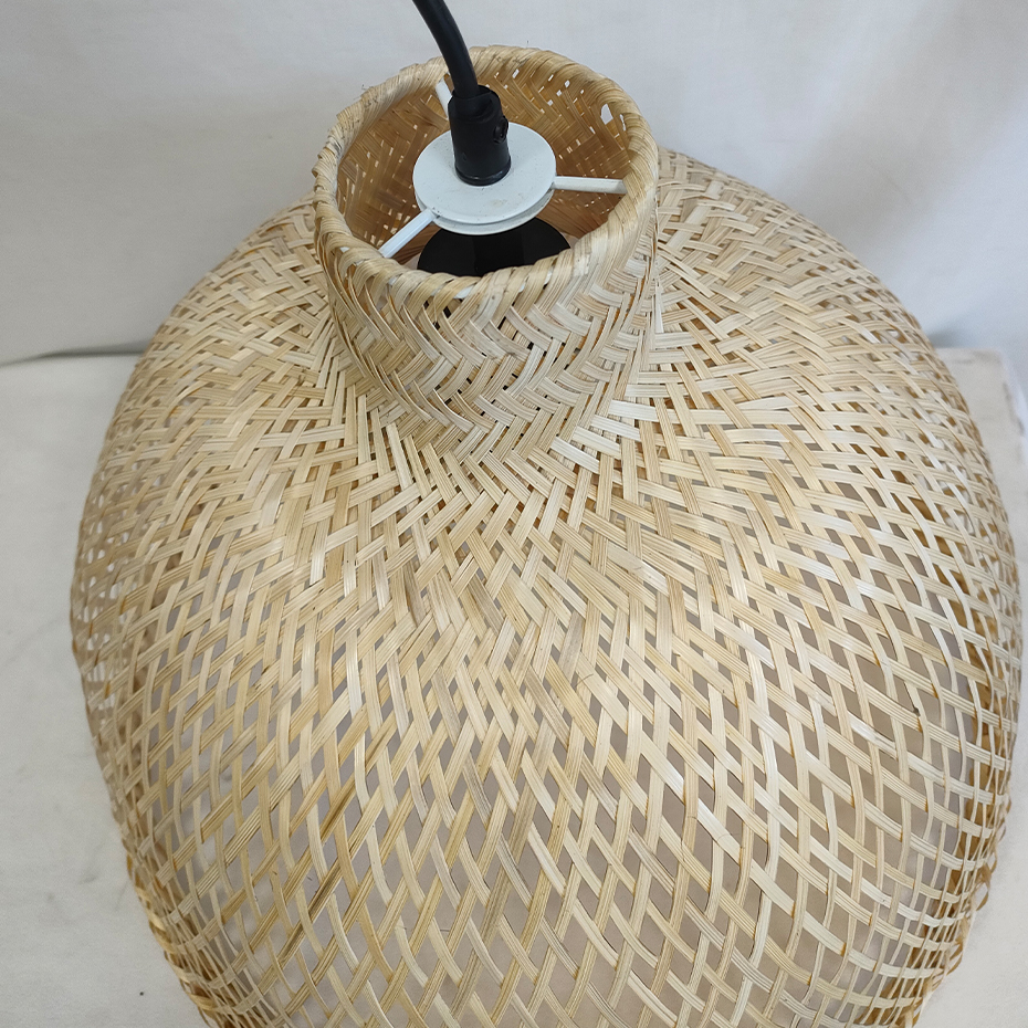 basket weave bamboo pendant lamp 7