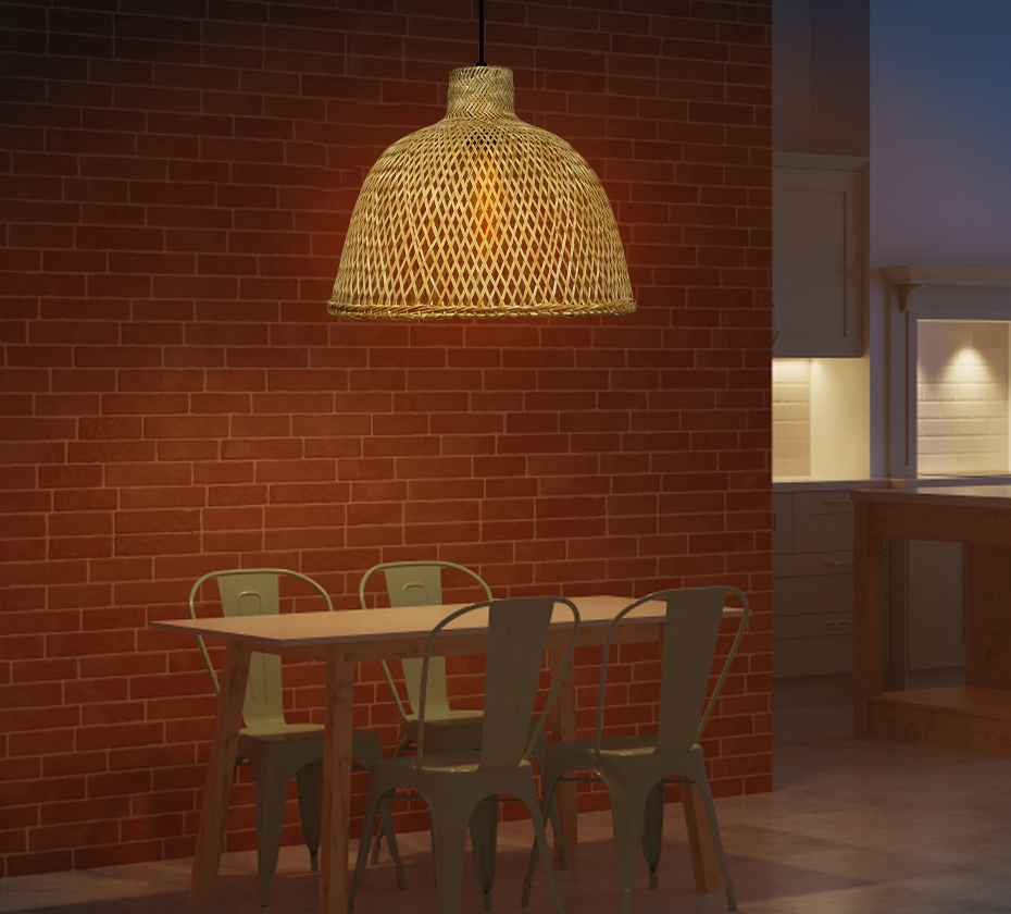 basket weave bamboo pendant lamp 9