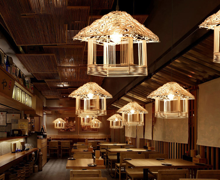 black rattan pendant light 6