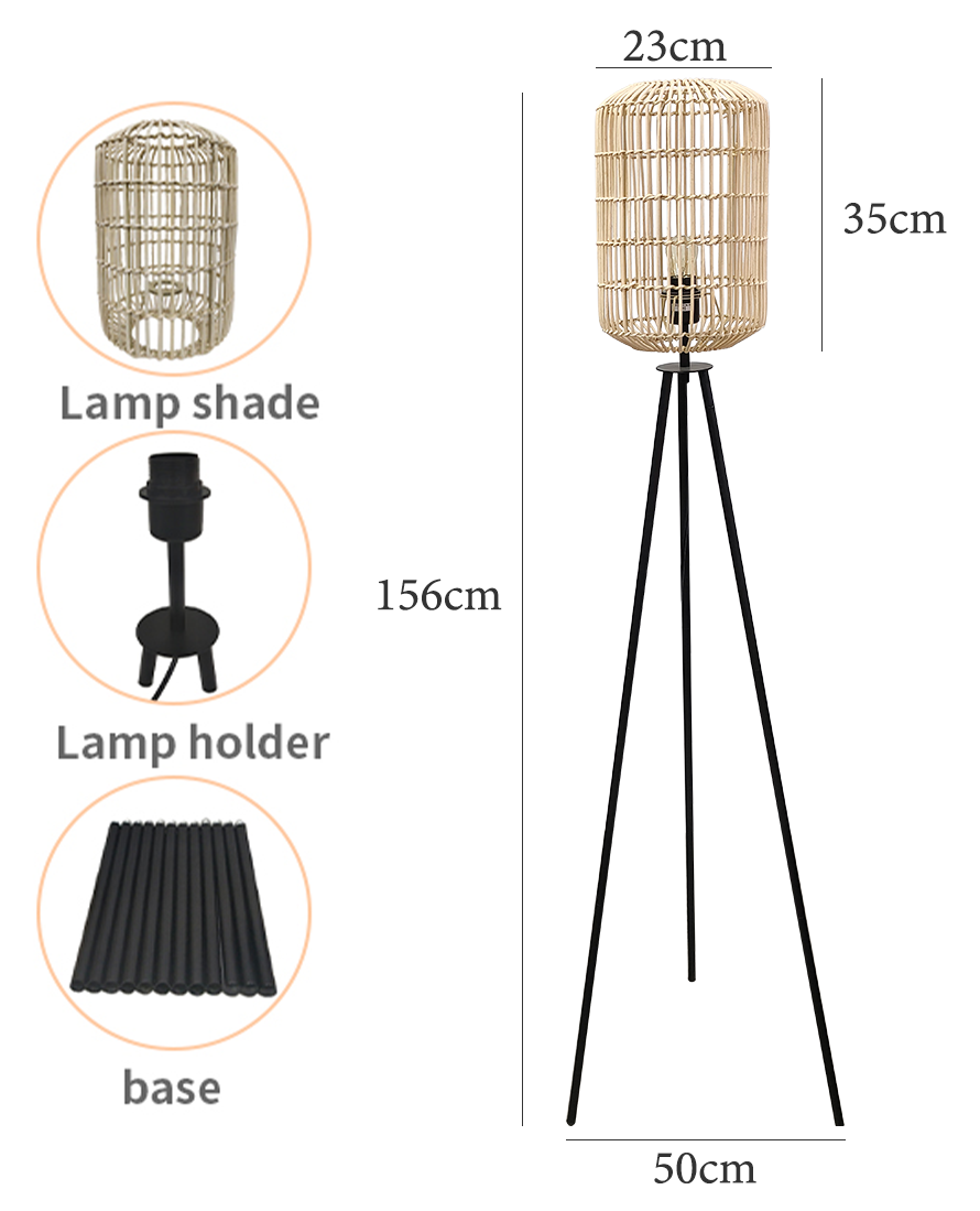 floor lamp with rattan shade