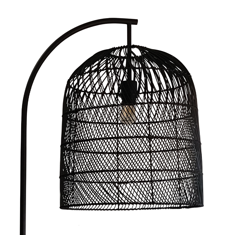 fluted rattan floor lamp,Hand-woven rattan home decorative floor lamp