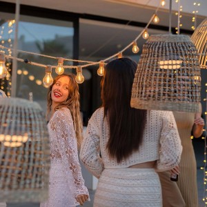 Smart Wireless Rattan Pendant Lights