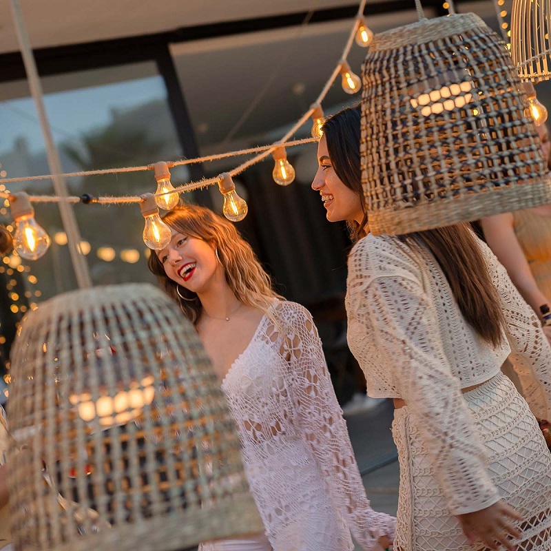 outdoor patio rattan light