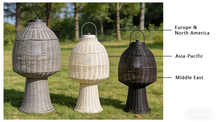 outdoor rattan light color customization target market color preferences