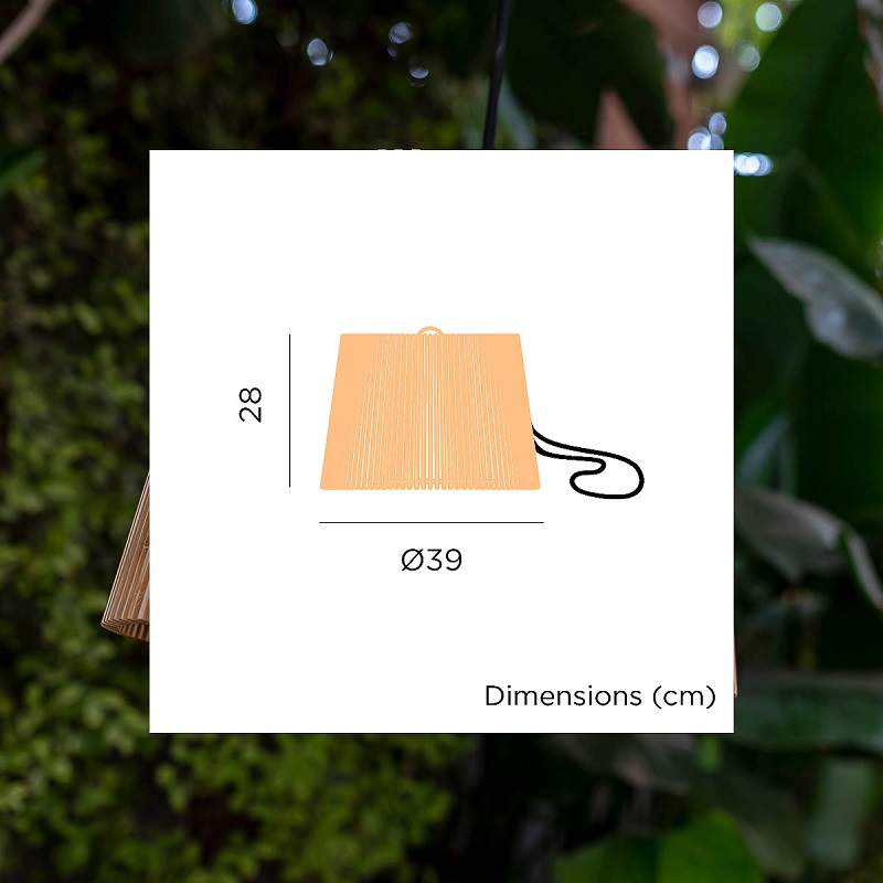 outdoor rattan light size