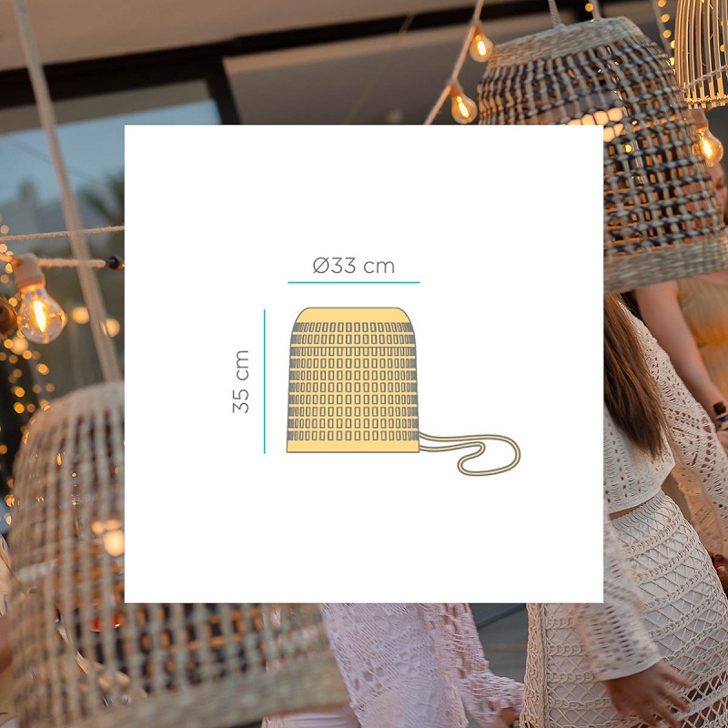 outdoor rattan pendant light size