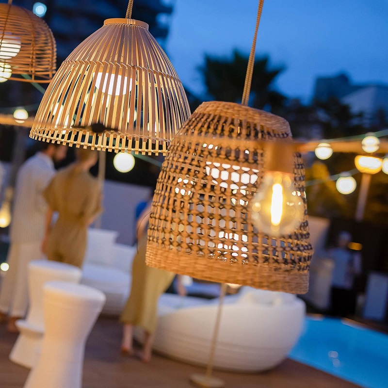 outdoor rattan pendant light