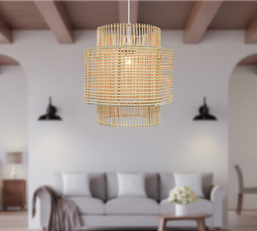 rattan flush mount ceiling light 6