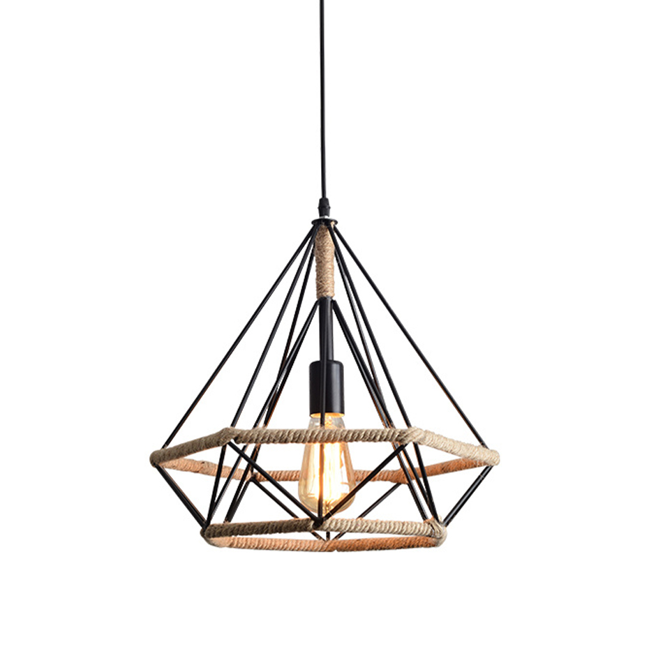 Hot New Products Wide Rattan Pendant Light -
 Vintage woven geometric hanging lamp Custom | XINSANXING – Xinsanxing Lighting