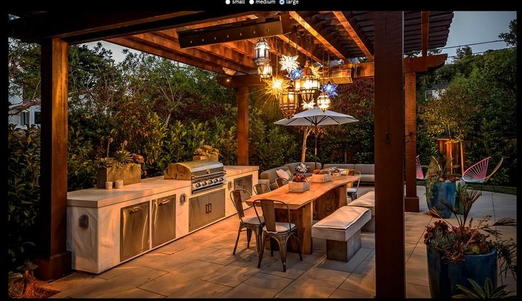 Outdoor BBQ lighting creates a relaxing atmosphere.