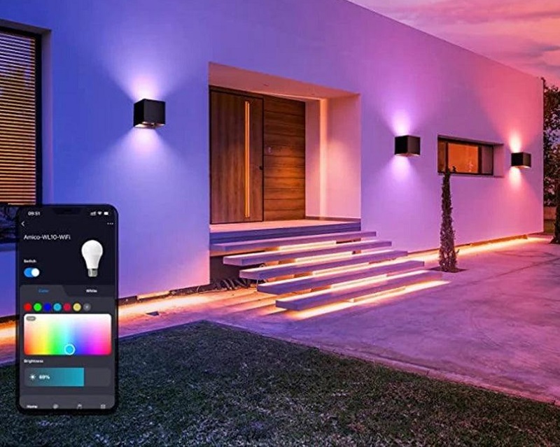 Outdoor smart control wall lamp