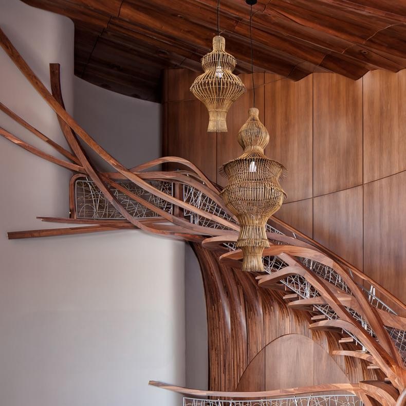 Palm pendant lights create unique lighting spaces