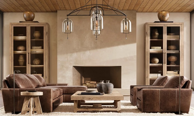 Vintage Edison bulb lighting in industrial dining room